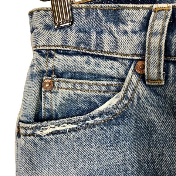 Re/Done 70's Straight Rise Rise Rigid Distressed Jeans Size 24 - Picture 8 of 9